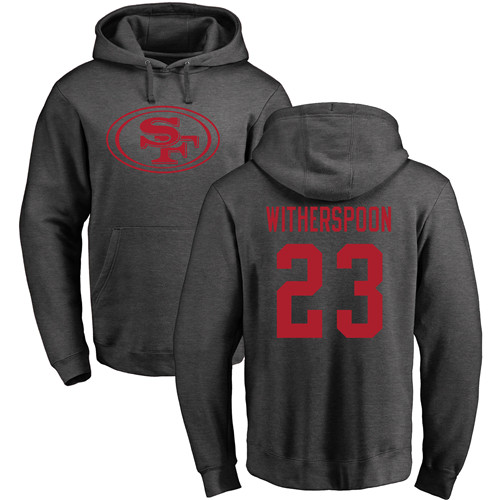 Men San Francisco 49ers Ash Ahkello Witherspoon One Color 23 Pullover NFL Hoodie Sweatshirts